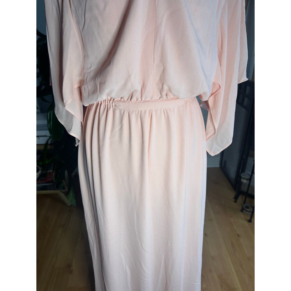 Antonio Melani Blush Pink Maxi Dress V-Neck Flutter Sleeve Cinched Waist Sz 4 - Picture 5 of 10